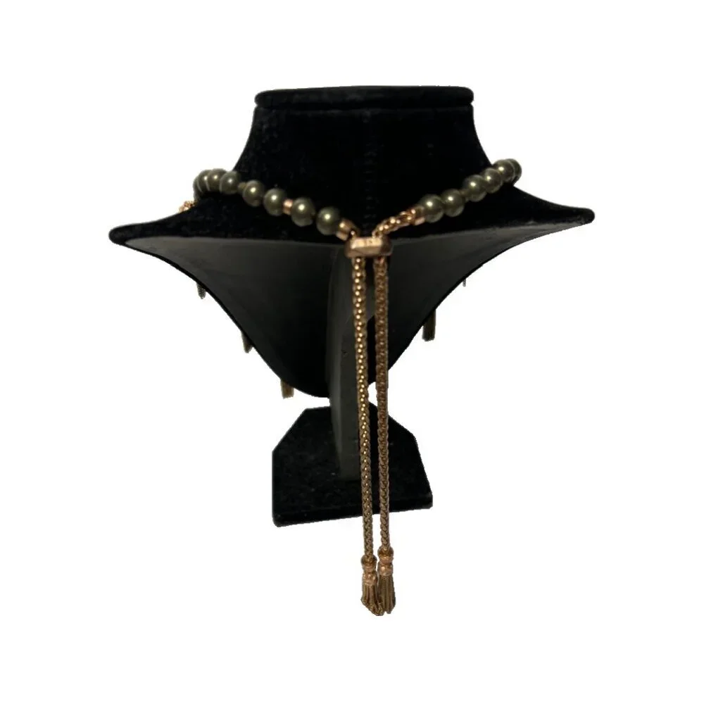 Kendra Scott Beaded Tassel Convertible Statement Necklace Green/Gold
